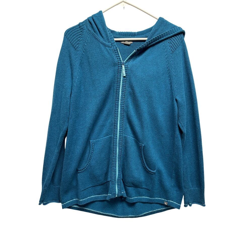 Vintage Eddie‎ Bauer Turquoise Full Zip Hoodie Women Large